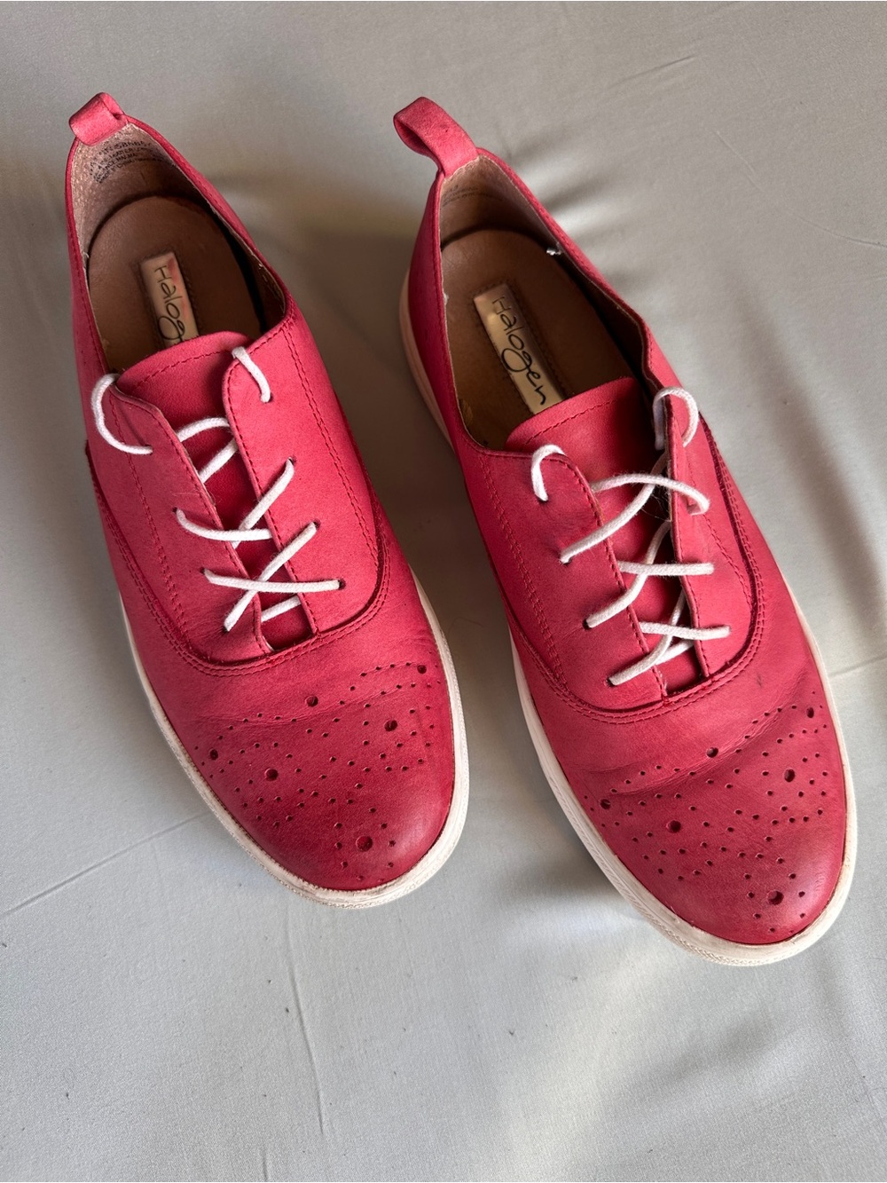 Halogen Red Leather Brogue Lace Up Oxford Shoes | 6